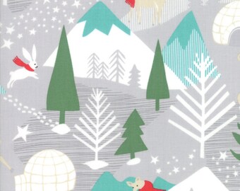 Half Yard of Aurora Winter Scene in Grey by Kate Spain for Moda Fabrics - IN STOCK - Hard to Find