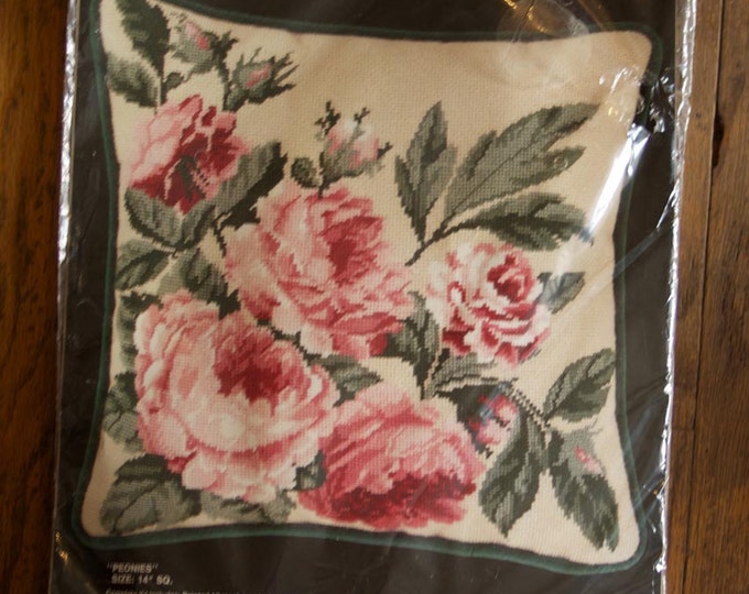 Vintage Bucilla Needlepoint Kit Peonies Etsy UK