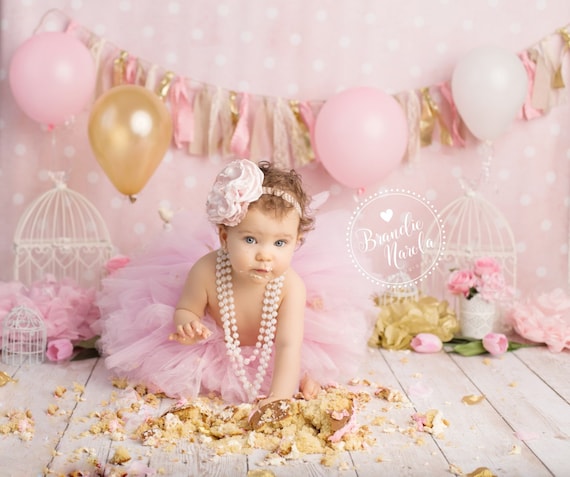 Baby Girl First 1st Birthday Outfit Cute Tutu Skirt+Headband Cake Smash Party L 