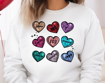 Valentine's Day Swiftie Sweatshirt, Candy Heart Album Eras, Valentine's Day Gift, Taylor Sweatshirt