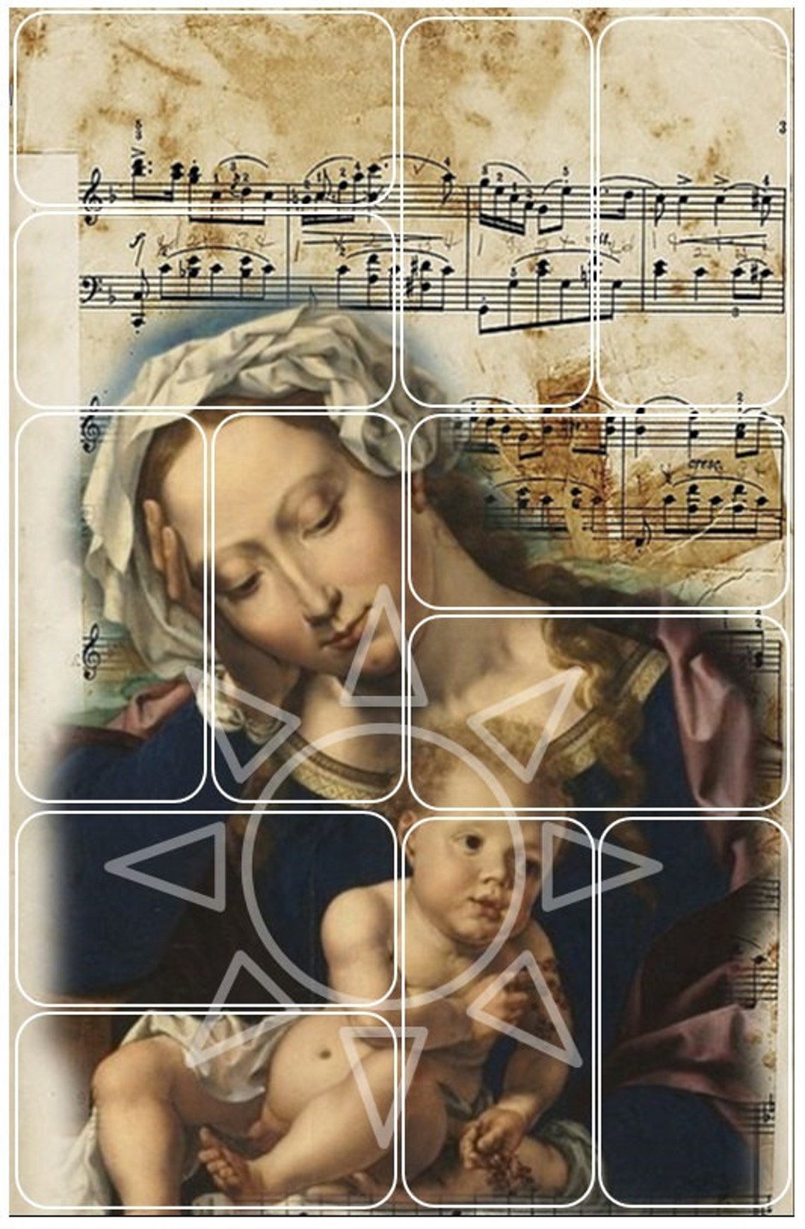 Madonna and Child 3 Domino Printables Digital Download - Etsy