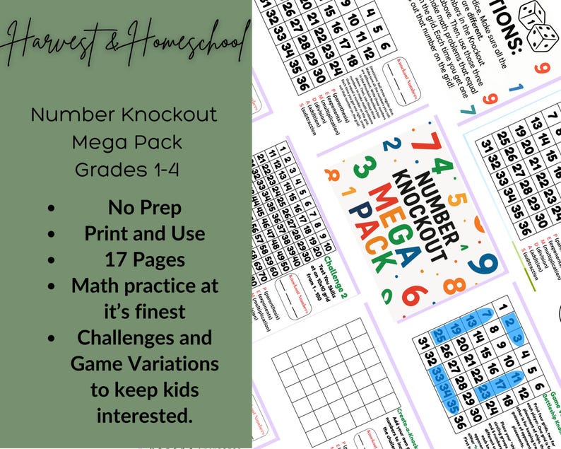 Number Knockout Mega Pack - Etsy