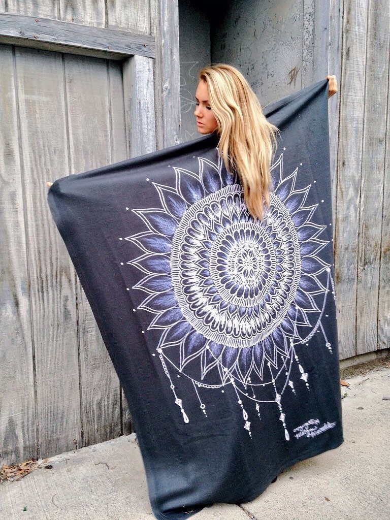 Tapestry/Blanket mandala Blackout Mandala | Etsy