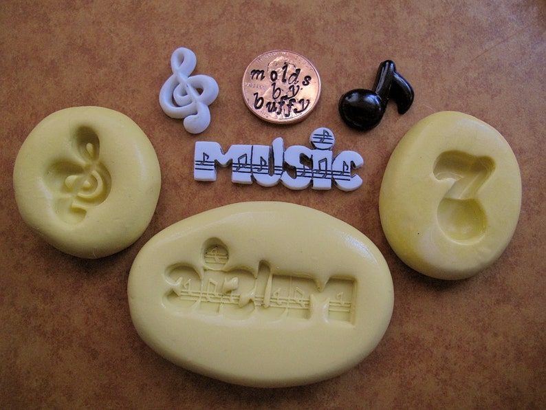pmc mold Music Word /& Music Notes silicone flexible mold fondant mold resin mold food mold jewelry mold