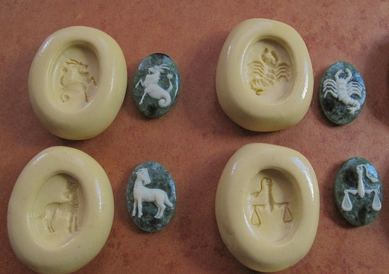 Zodiac Signs Astrology Silicone Flexible Mold 18 X 13 Cameo Etsy