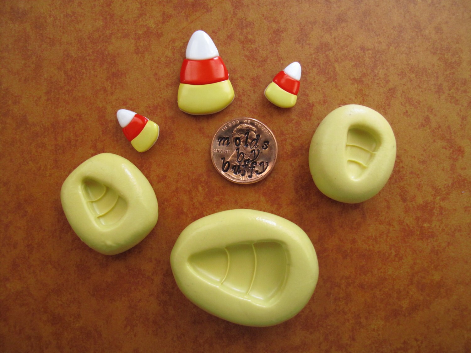 Candy Corn Shaker Resin Mold Plastic Flexible Mould Food Safe Sweets Halloween