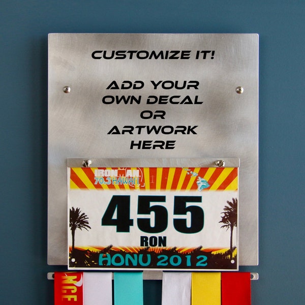 BLANK CANVAS - Wall Plaque to Display Medals & Race Bibs with Space to Add a Decal or Artwork