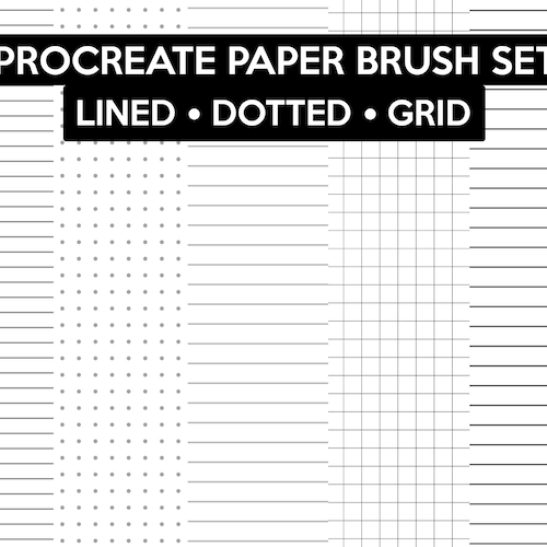 Procreate Paper Brushes Set Lined Grid Dotted Pack Etsy
