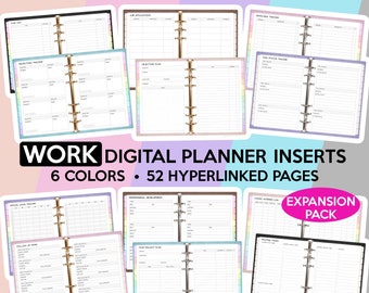 Work Digital Planner Inserts Templates Pack Goodnotes Notability Xodo Noteshelf Samsung Note