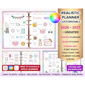 Digital Planner 2026 2027 Undated Digital Planners iPad Planner Goodnotes Planner Digital Journal Daily Planner Weekly Planner ADHD Planner