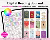 Digital Reading Journal, Digital Reading Planner, Reading Digital Planner, Goodnotes, Reading Tracker, Reading Log, Book Review, Book Shelf