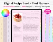 Digital Recipe Book, Digital Recipe Journal, Goodnotes Recipe Template, Digital Cookbook, Recipe Planner, Digital Meal Planner