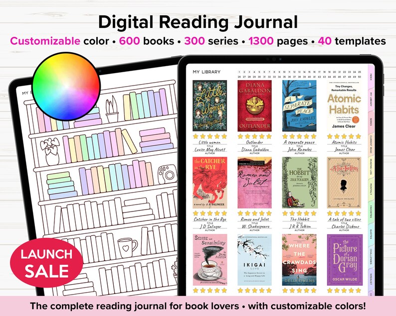 Digital Reading Journal Digital Reading Planner Reading Etsy UK