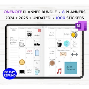 Hyperlinked OneNote Planner 2024 2025 & Undated, OneNote Digital Planner, Daily Planner, Weekly Monthly, OneNote Templates, OneNote Calendar