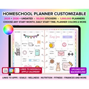 Homeschool Planner 2025 2026 Undated, Homeschool Digital Planner 2025, Goodnotes Planner iPad, Daily Planner, Home School Planner Digital