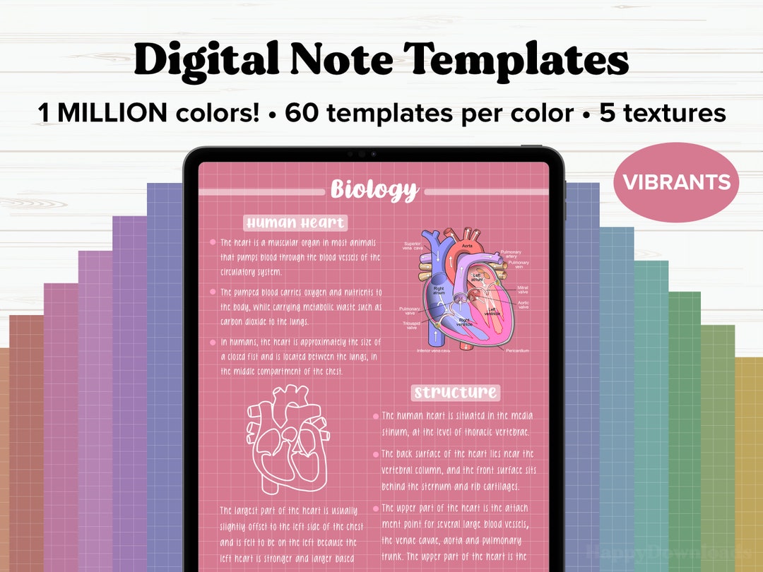 Digital Note Paper Templates Ipad Note Taking Template Etsy