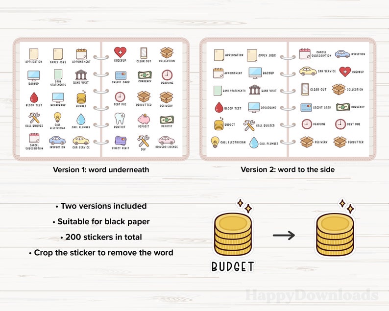 Life Admin Digital Stickers, Finances, Reminders, Daily Tasks, Digital Planner Stickers, Goodnotes Stickers, iPad Stickers, PNG Stickers image 3