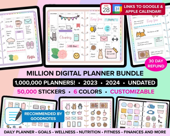 Digital Planner 2023 2024 Digital Planner Undated Digital - Etsy