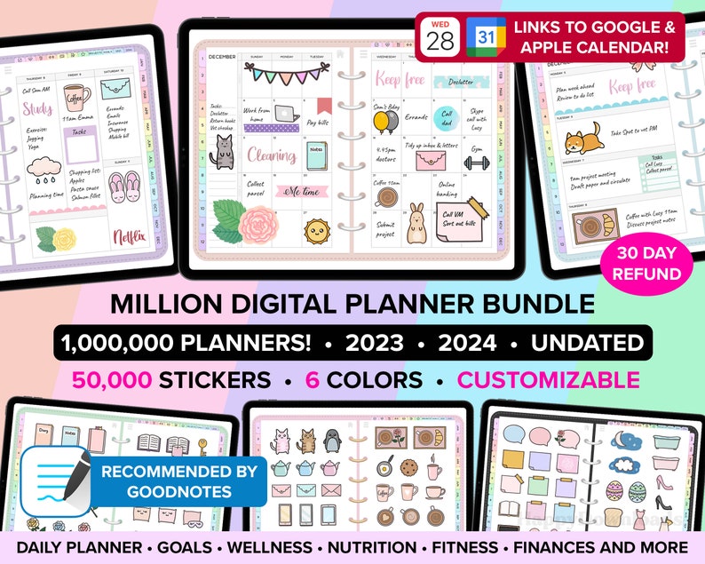 Digital Planner 2023 2024 Digital Planner Undated Digital Planner Goodnotes Planner Digital Planner iPad Planner Goodnote