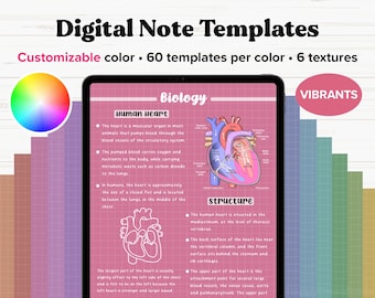 Digital Note Paper Templates, iPad Note Taking Template, Goodnotes Notebook, Goodnotes Template, Digital Notebook, Portrait Digital Notes