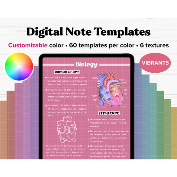 Digital Note Paper Templates, iPad Note Taking Template, Goodnotes Notebook, Goodnotes Template, Digital Notebook, Portrait Digital Notes