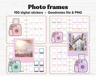 Photo Frames Digital Stickers, Picture Frame Stickers for Photos, Digital Journal Stickers, Camera Stickers, Goodnotes Stickers iPad