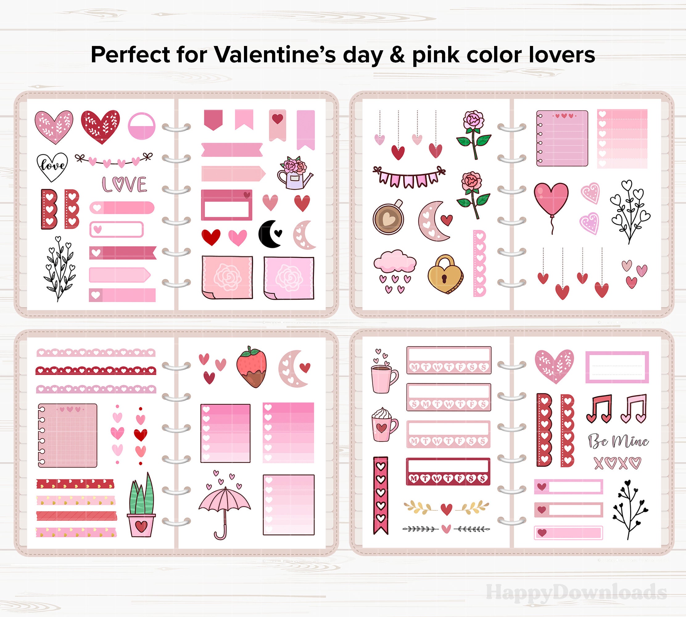 Twitterpated Planner Stickers Valentine Stickers Valentine's Day