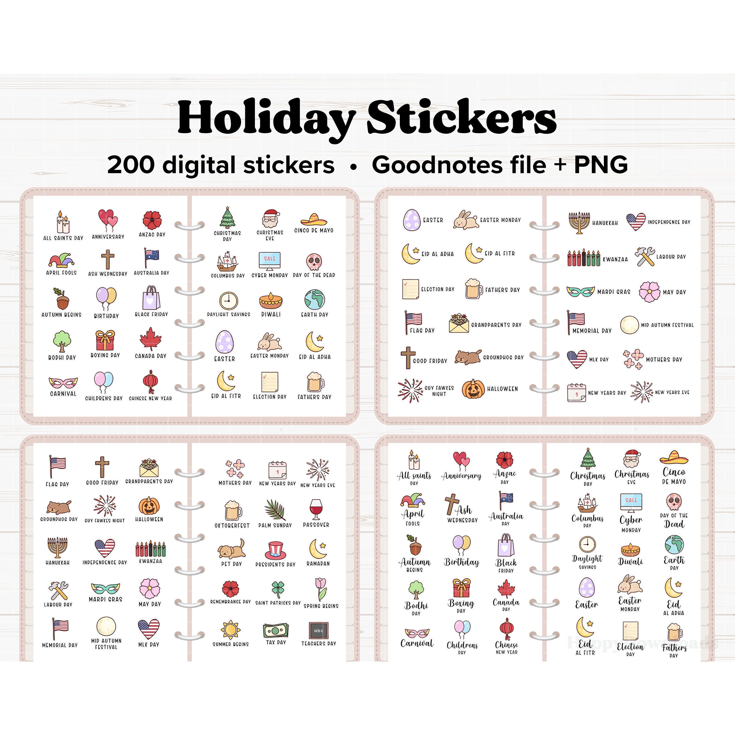 Teling 24 Sheets Holiday Stickers Seasonal Planner Calendar Stickers  Monthly Seasonal Stickers Winter First Day of School Aesthetic Stickers