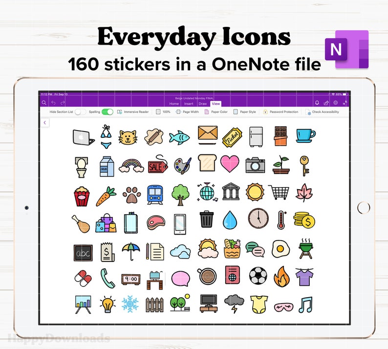 Onenote Fish Onenote Digital Stickers, Everyday Icons Stickers, Daily Life Stickers ...