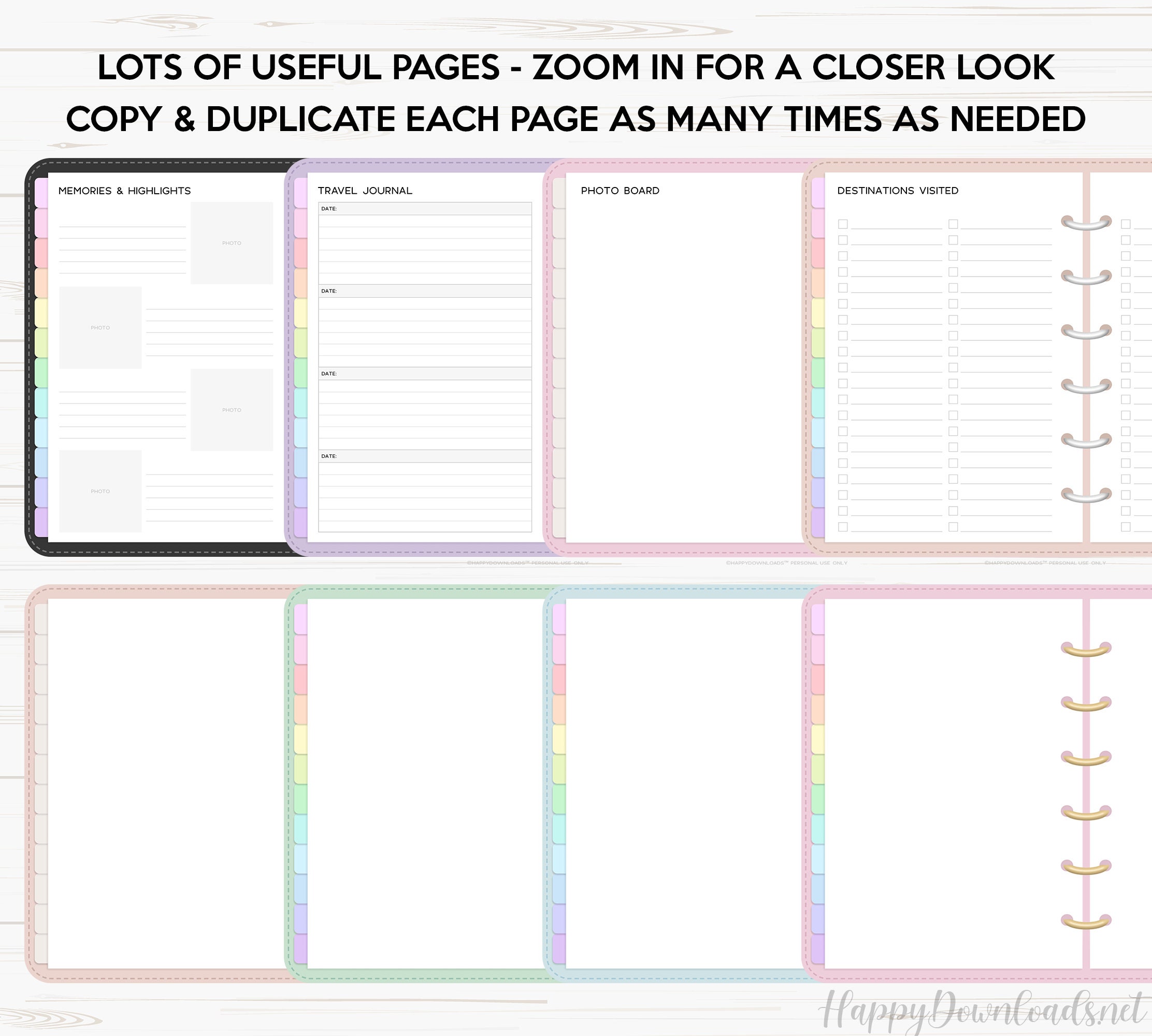 Travel Digital Planner Inserts Templates Pack Goodnotes - Etsy