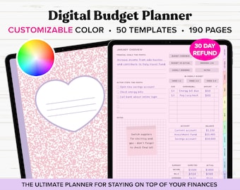 Digital Budget Planner, Budget Tracker, Digital Finance Planner, Monthly Budget Planner, Goodnotes Planner, Budget Template, Finance Tracker