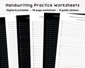 Neat Handwriting Practice, Printable Handwriting Worksheets, iPad Digital Note Taking, Digital Notes Hand Writing, Writing Guide Stickers
