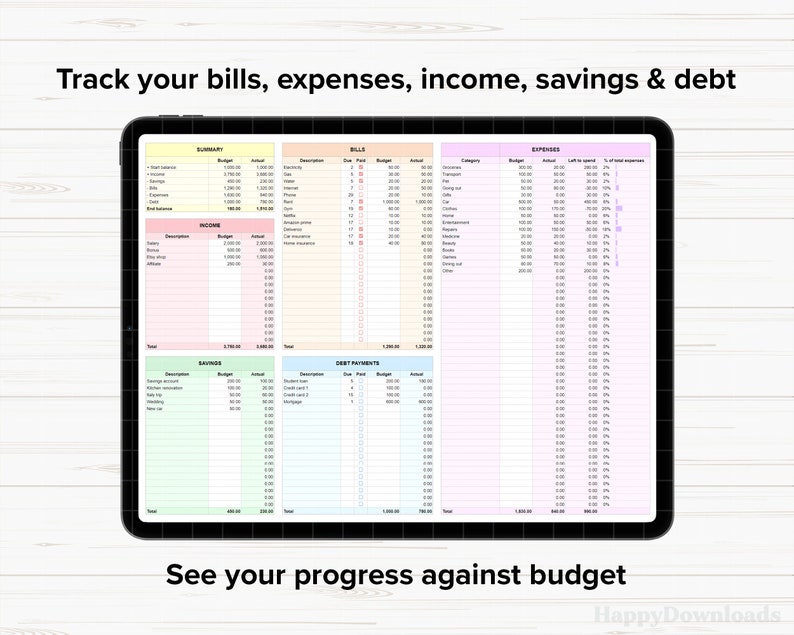 Budget Planner for Google Sheets, Monthly Budget Template, Monthly Budget Spreadsheet, Budget by Paycheck, Budget Tracker, Biweekly Budget image 2