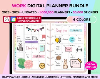 Work Digital Planner 2023 2024 Digital Planner Undated Digital Planner Goodnotes Planner Office Digital Planner iPad Planner Work Planner