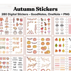 Autumn Digital Stickers, Autumn Stickers, Goodnotes Stickers, OneNote Stickers, Digital Planner Stickers, iPad Stickers, Seasonal Stickers