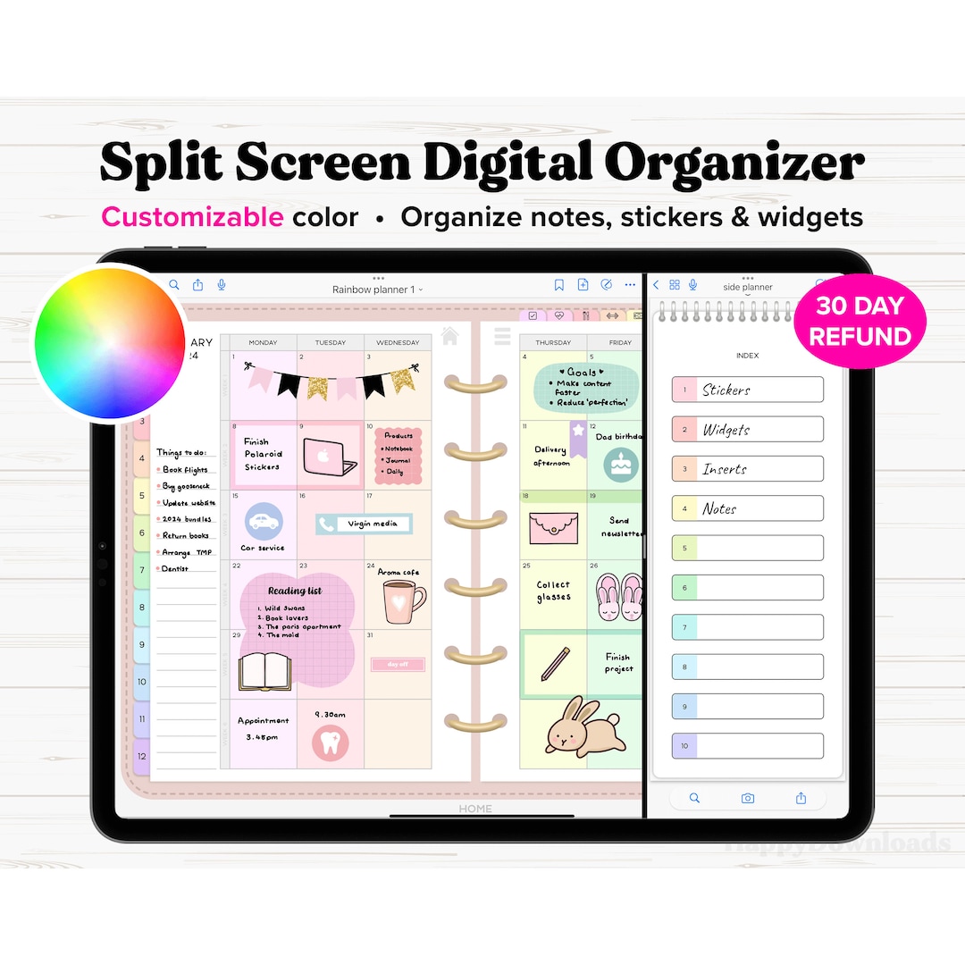 IPad Split Screen Digital Organizer, Digital Sticker Book, Digital ...