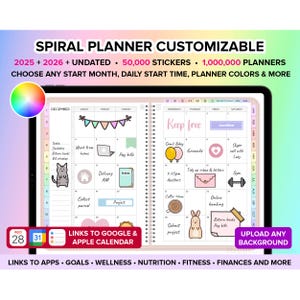 Digital Planner 2025 2026 Undated Digital Planner Goodnotes Planner iPad Planner Digital Notebook Digital Journal Daily Planner ADHD Planner