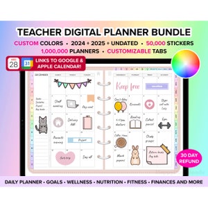 Teacher Digital Planner 2024 2025 Digital Planner Goodnotes Planner Notability iPad Planner Academic Planner Digital Teacher Planner Undated