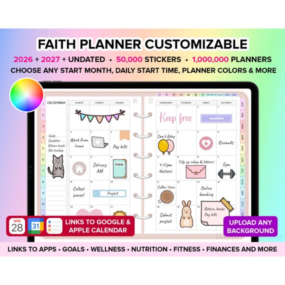 Faith Planner 2026 2027 Undated, Faith Digital Planner 2026, Christian Planner, Daily Planner, Goodnotes Planner iPad, Bible Study Planner
