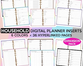 Household Digital Planner Home Digital Planner Inserts Goodnotes Template Family Planner Cleaning Planner Chores Tracker Mom Planner
