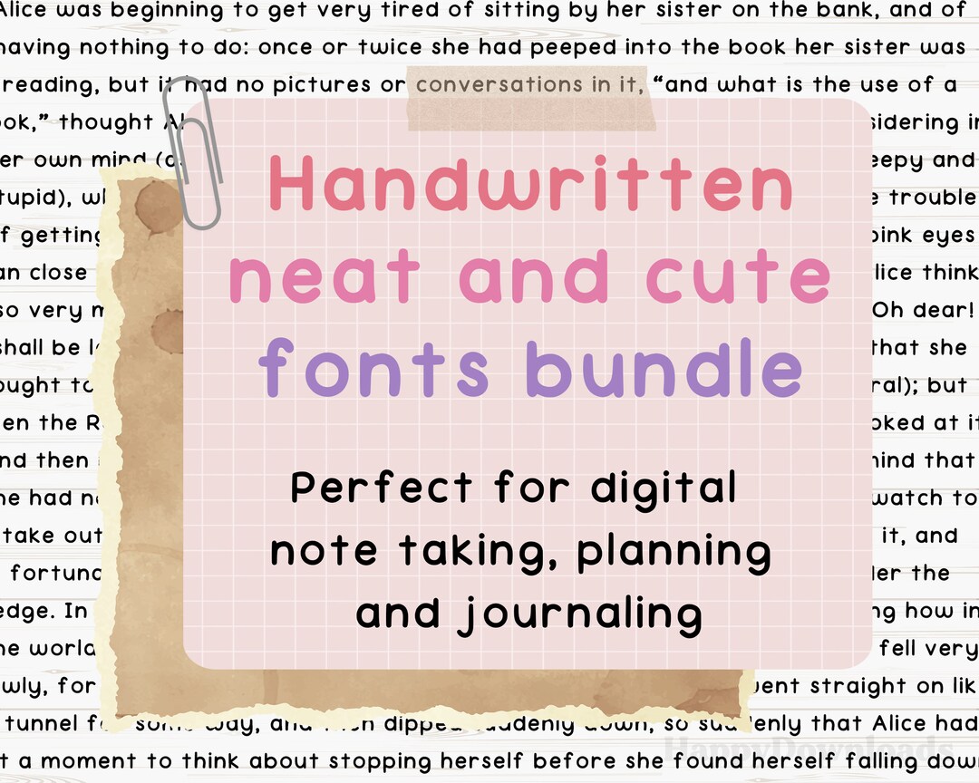 Neat Handwritten Font, Neat Handwriting Font, Handwriting Fonts, Cute Handwritten Fonts, iPad Digital Planning Font HappyDownloads