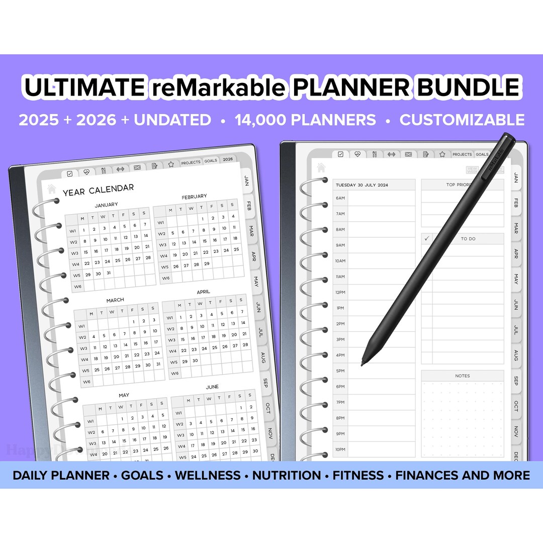 Ultimate Remarkable 2 Planner 2025 2026, Daily Remarkable Planner