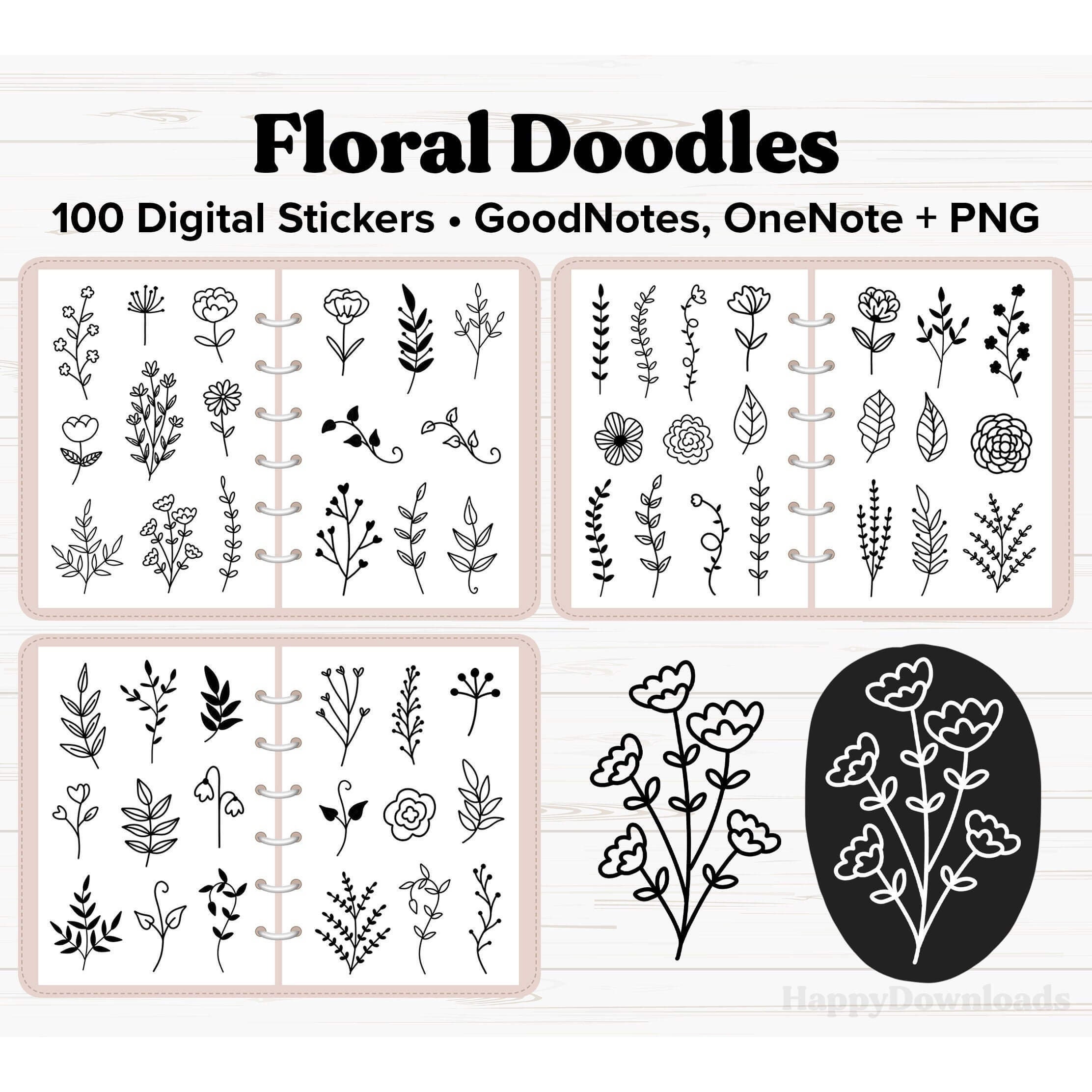 Flower Stickers PNG, Printable Flower Stickers, Floral Printable Stickers,  Flowers Png, Cricut Print and Cut, Flower Sticker Sheet Png 