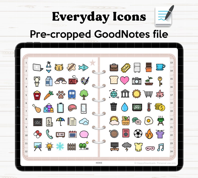 Goodnotes Digital Stickers Book 160 Stickers Pack Goodnotes Etsy