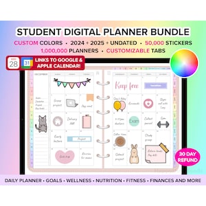 Student Digital Planner 2024 2025 Goodnotes Planner Notability iPad Planner Student Planner Academic Planner School Planner College Planner