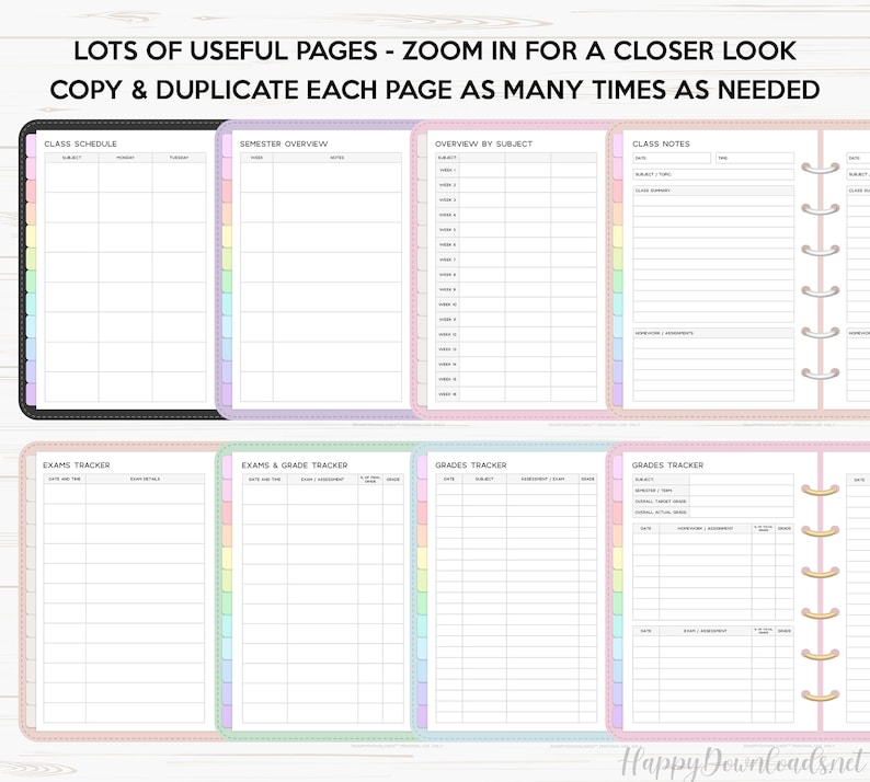 Student Digital Planner Inserts Templates Pack Goodnotes Etsy UK