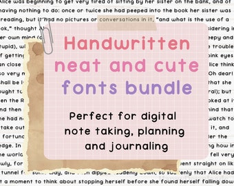 Neat Handwritten Font, Neat Handwriting Font, Handwriting Fonts, Cute Handwritten Fonts, iPad Digital Planning Font HappyDownloads