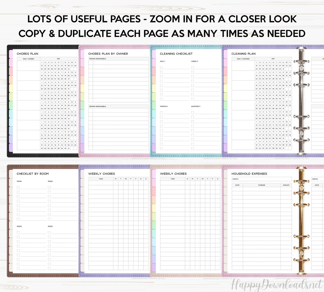 Household Digital Planner Inserts Templates Pack Goodnotes Etsy