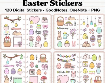 Easter Digital Stickers, Easter Stickers, Holiday Stickers, Goodnotes Stickers, OneNote Stickers, Digital Planner Stickers, iPad Stickers