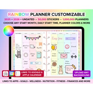 Digital Planner 2025 2026 Undated Goodnotes Planner iPad Planner Daily Weekly Planner Digital Journal ADHD Planner Goodnotes Template